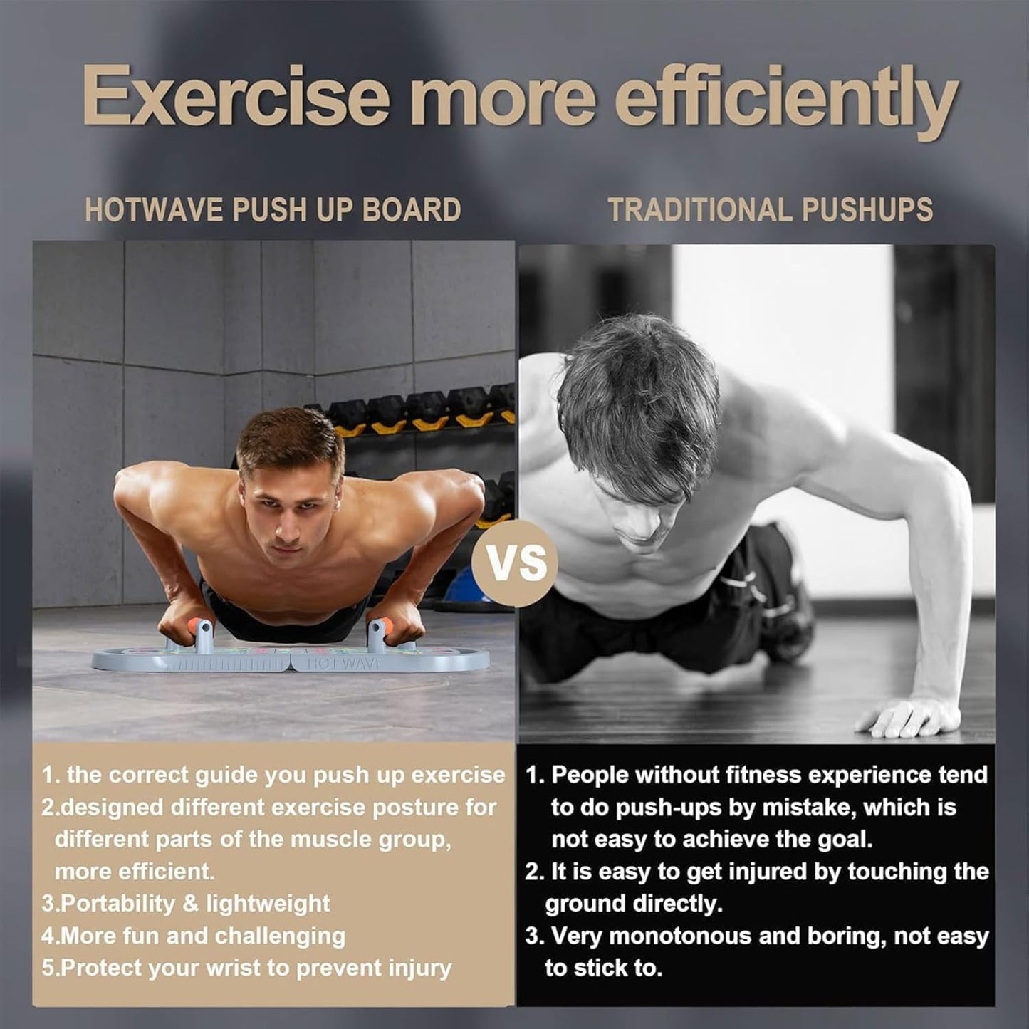 HOTWAVE Portable Exercise Equipment with 16 Gym Accessories,20 in 1 Push Up Board Fitness,Resistance Bands with Ab Roller Wheel,Full Body Workout at Home