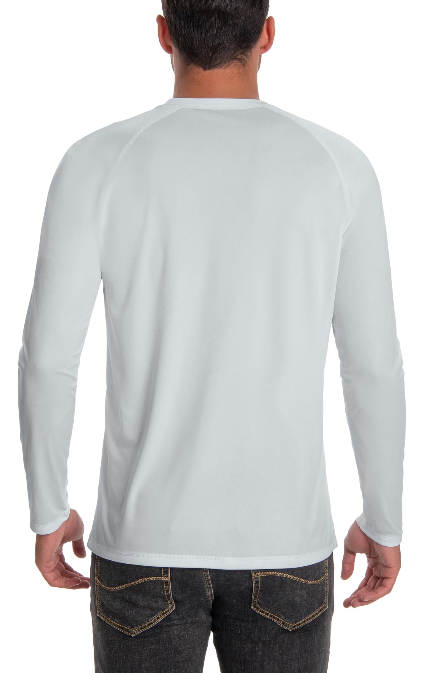 Runceptual Men's Sun Protection Shirts UPF 50+ UV Long Sleeve Rash Guard Shirts Lightweight Quick Dry for Fishing Swimming Running Hiking Gray 2XL
