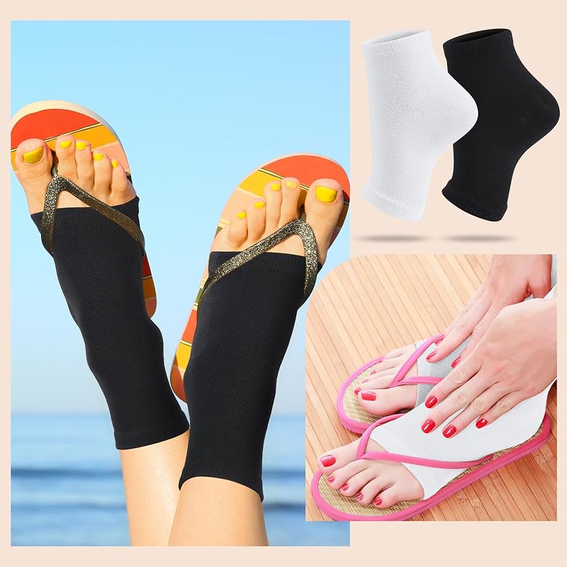 Classic Color 16 Pairs Cotton Toeless Socks Pedicure Open Toe Socks - Open Toe, Breathable