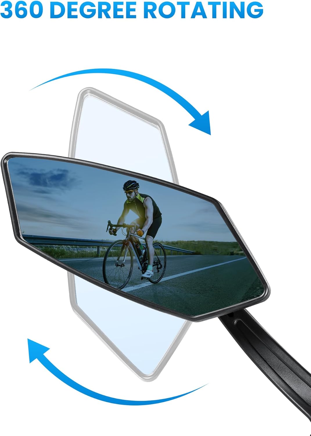 2pcs Bike Mirror Handlebar Mount 360° Adjustable, Wide Rear View Mirror Bicycle Mirrors for Handlebars with Scratch Resistant Glass, Bike Rear View Mirror for Scooter, Motorcycle, Bike Accessory