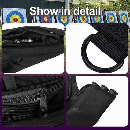 KURUGEILI 3-Tubes Hip Quiver Waist Hanged Archery Arrow Carry Bag with Pockets Adjustable Belt for Hunting, Target Practice, and Outdoor Shooting, Fits Both Youth and Adults