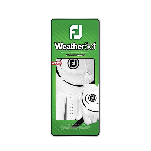 FootJoy Women's WeatherSof Golf Glove, White, Medium, Worn on Left Hand