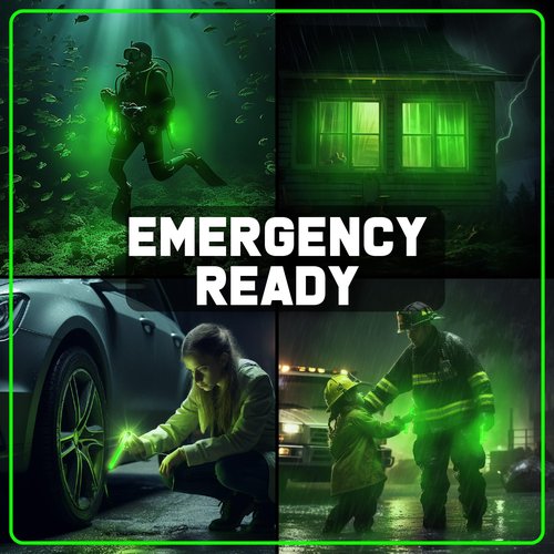 Emergency Glow Sticks - 25 Ultra Bright Military Grade Chem Lights - 12 Hour Bulk Tactical Light Sticks for Survival Gear, Camping, and Power Outages