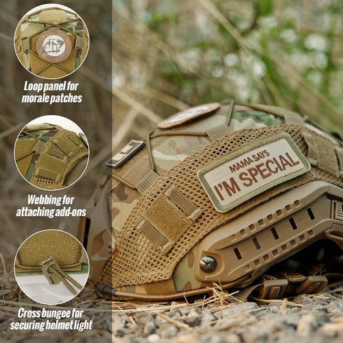 OneTigris Tactical Helmet Cover, Cloth Cover for Fast Helmet in Size M/L & Fast Bump Helmet in Size L/XL - ZKB06 No Helmet
