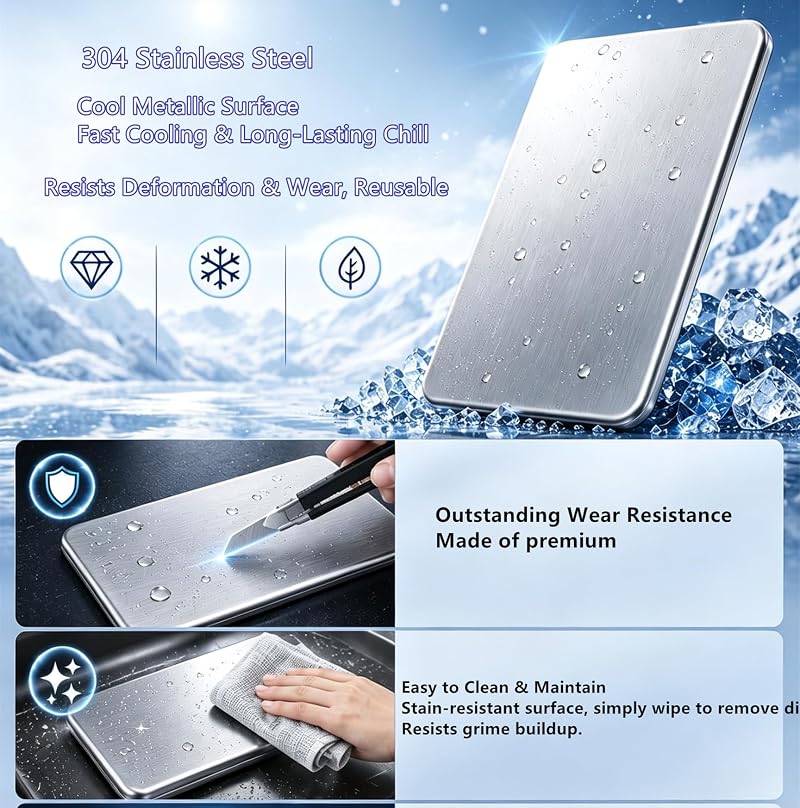 3-Pack Stainless Steel Ice Packs with Insulated Carry Bag – 48H Cooling for Lunches, Coolers, Camping