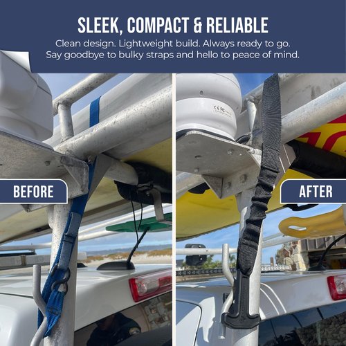 T-Pull Quick-Release Tie-Down Strap – Fast, One-Handed Strap System for Surfboards, Paddleboards, Kayaks & Roof Racks – Ultra-Durable, Easy to Use, No Knots or Hassle