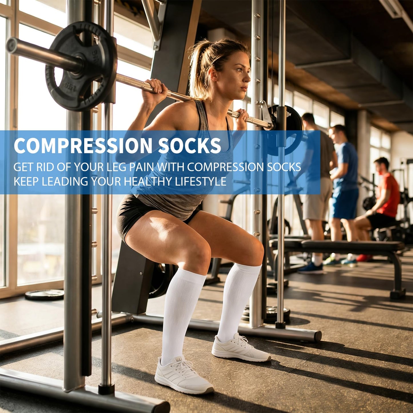 Sooverki Graduated Copper Compression Socks for Men & Women Circulation 8 Pairs 15-20mmHg - Best for Running Athletic Cycling