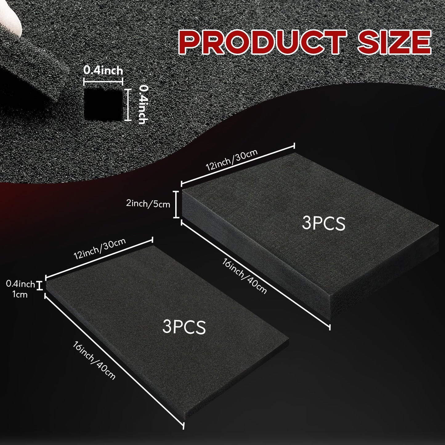 PINGMIC 6 Pack Gun case foam -16 x 12 x 2 Inch Pick and Pluck Foam Sheets - Pick Apart Insert Padding for Gun Case, Ideal for Storing Guns, Crafts, Cameras & More