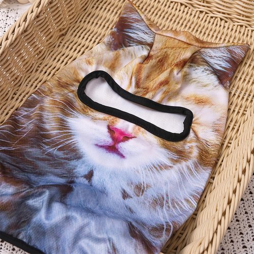 Persoshow 3D Cat Sheisty Ski Balaclava Face Mask with Ears Animal Ski Mask for Music Festivals Raves Ski Halloween Party Outdoor Activities