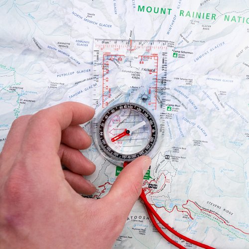 Sun Company ProMap Compass - Ultra Lightweight Baseplate Map Compass with Declination Scale - Accurate Orienteering Base Plate Compass for Hiking, Backpacking, Camping, and Survival Navigation