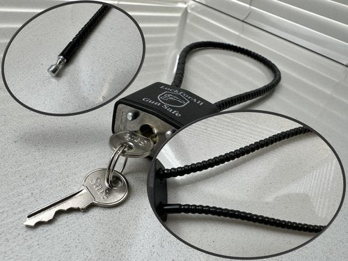 Lockforall 8.5" Cable Gun Locks with Keys-Hunting Sports, Keyed Alike Safe Lock CA DOJ Approved for Pistols, Handguns, Rifles, and Shotguns, Home, Storage Firearm Locking and Safety (2)
