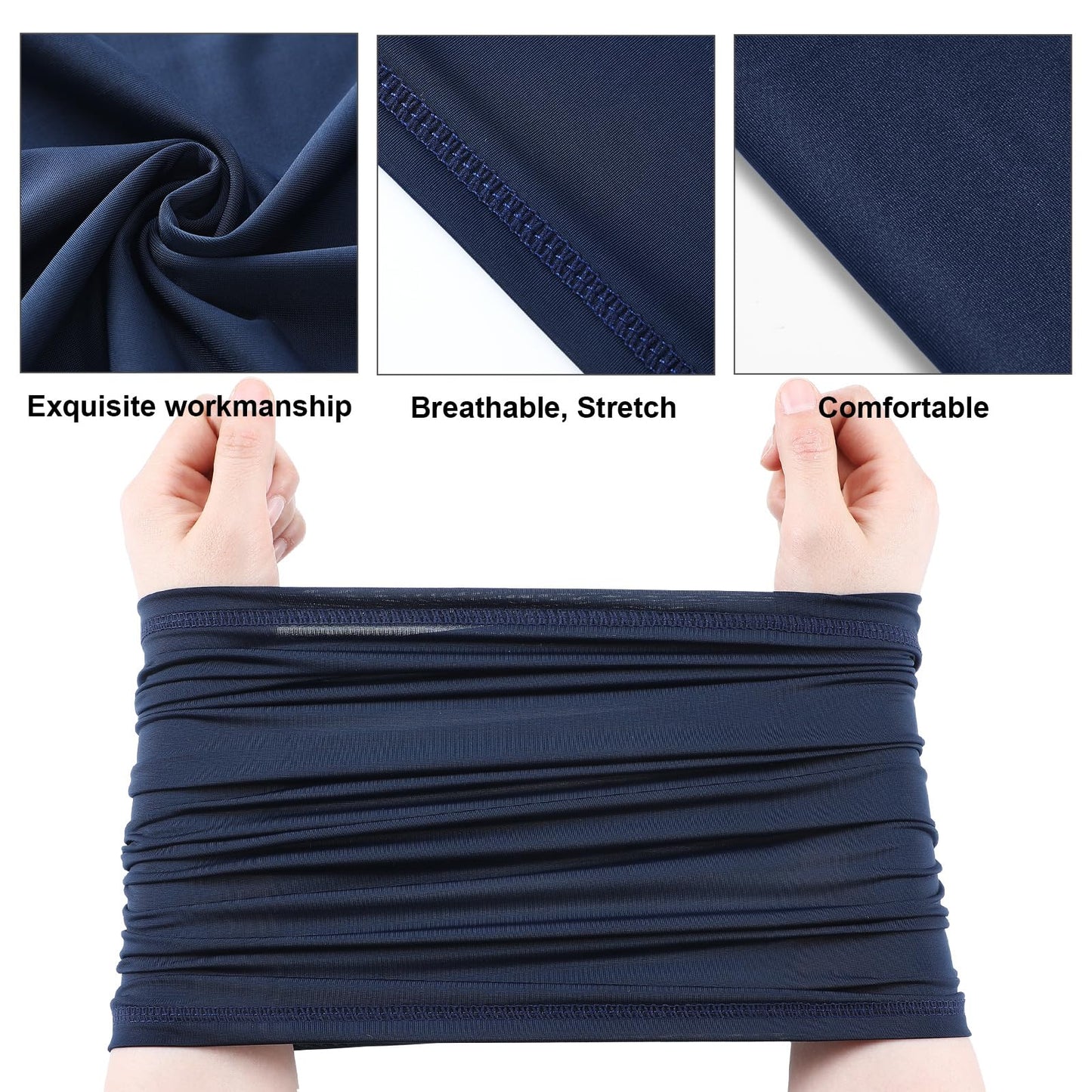 Geyoga 6 Pieces Summer UV Protection Cooling Neck Gaiter Face Clothing Neck Gaiter Mask Scarf Sunscreen Breathable Bandana(Dark Color)