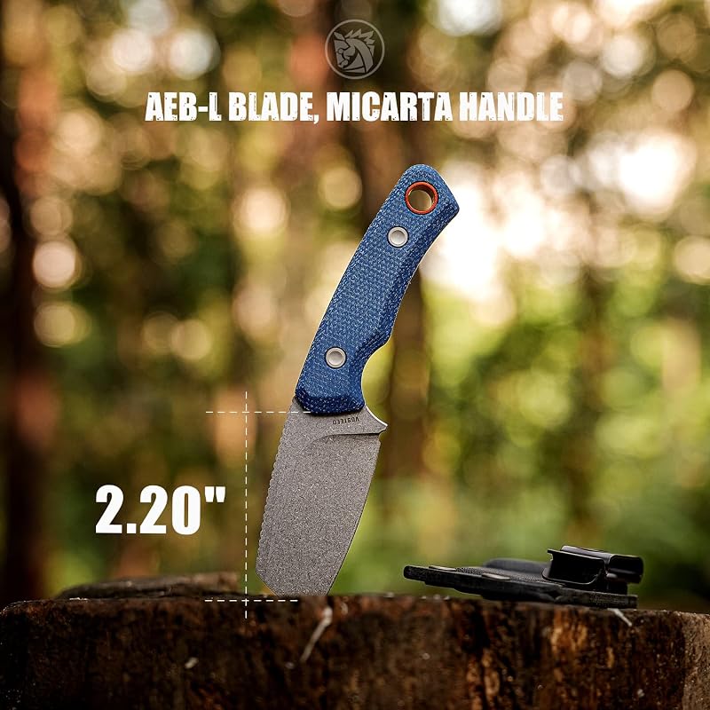 Vosteed Marmoset 2.20" AEB-L Blade Micarta Handle - Blue Variation