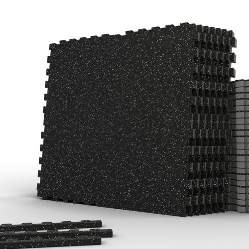 MaxRep 0.56 Inch 12 Pcs 48 Sq Ft Gym Flooring for Home Gym, Exercise Equipment Mats with EVA Foam and Rubber Top, Interlocking Puzzle Rubber Gym Flooring, Protective Flooring Mat