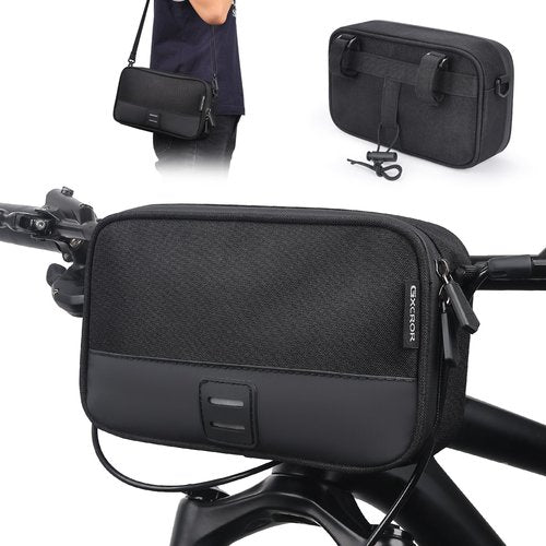 GXCROR Bike Handlebar Bag,Small Front Bike Bags with Shoulder Strap,Bicycle Bag Professional Cycling Accessories