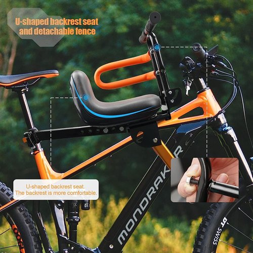 OUSEXI Front Toddler Bike Seat, Retractable Kids Bike Seat Front Mounted with Fence,Suitable for Children 2~6 Years…