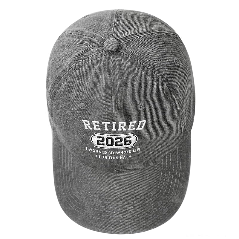 Retirement Hat for Men and Women – 2026 Gift for Dad, Mom, Coworker, Teacher (Dark Grey)
