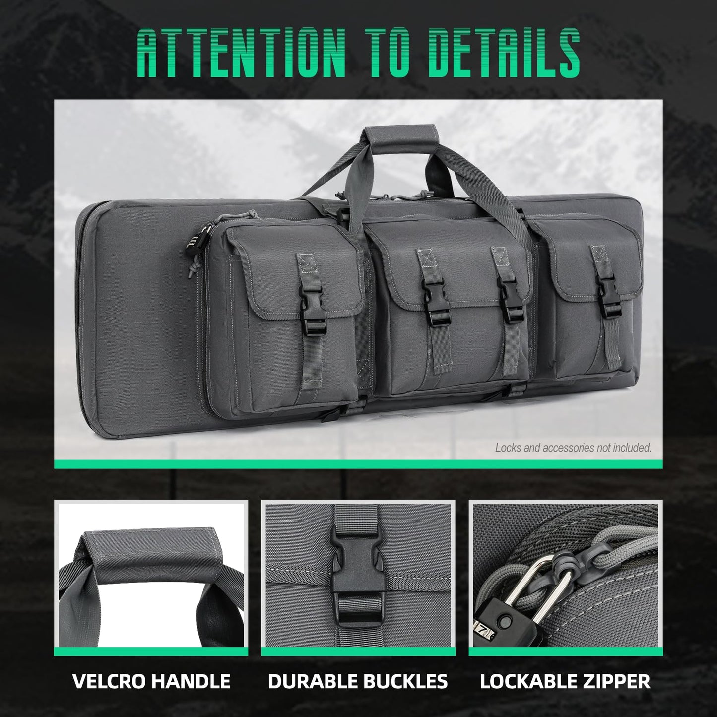 DULCE DOM Double Case, 48 Inch Dual Bag for Long Gun and Pistol Transport – A Must-Have Gun Case for Shooting and Hunting Enthusiasts' Gun Range Bag Needs