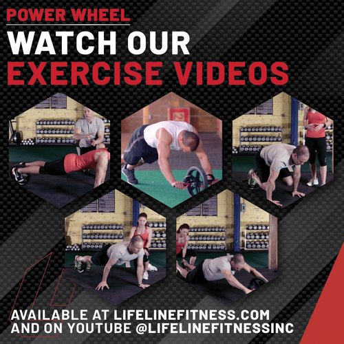 Lifeline Fitness Power Wheel Full Body Workout Ab Roller, Functional Full Body Ab Roller Wheel, Upper/Lower Body Workout, Home Workout Equipment with Foot Straps