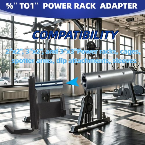 WZKO 5/8" to 1" Power Rack Cages Rigs Attachment Pin Adapter Sleeve for 2"x2" 3"x3" 2 Pack