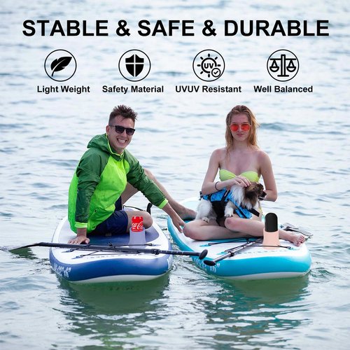 Paddle Board Cup Holder, Stand Up Paddle Board Accessory, Drink Holder Suitable for Types of Cup/Bottle/Drink (Blue)