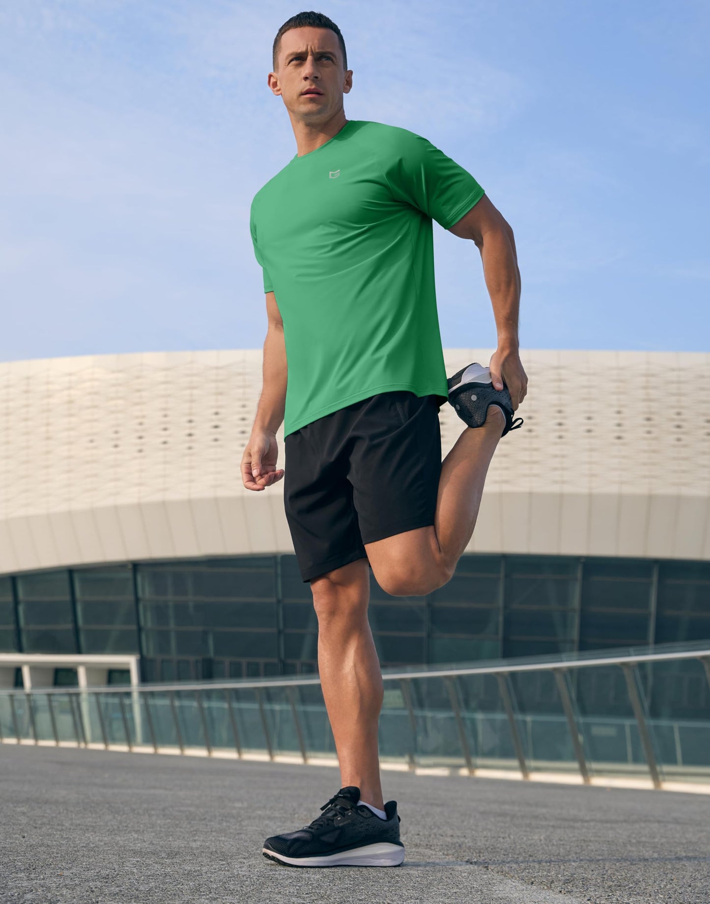 G Gradual Men's Athletic Workout T-Shirts Moisture Wicking Cooling Running Shirts Short Sleeve Performance Tee for Gym Tennis(Green,M)