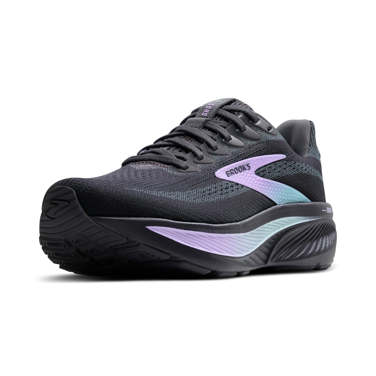 Brooks Women’s Ghost 17 Neutral Running Shoe - Grey/Clearwater/Purple - 10.5 Wide