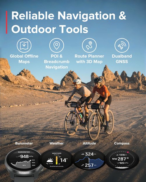 SUUNTO Race S GPS Sports Watch, 1.32" AMOLED Touchscreen w/Crown Button, 13 Days Battery Life, Training & Sleep Health Tracking, Dual-GNSS, 32GB Global Offline Maps, Lightweight for Running, Graphite