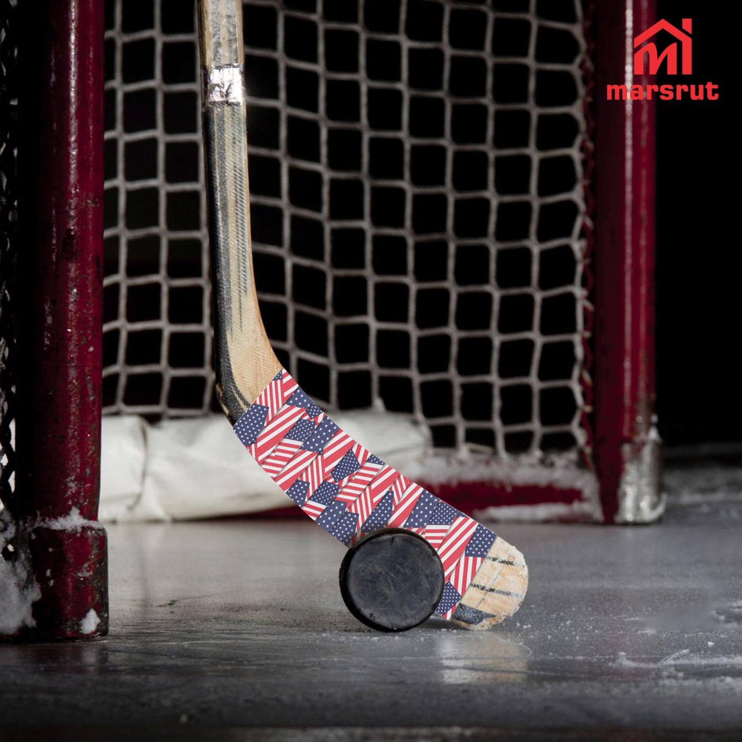 2 Rolls Hockey Stick Tape, Colored Cloth Grip 1"x27yds Multipurpose for Baseball Athletic Sports Lacrosse Softball Bats Rackets Pullup Bars Gardening Tools Hand Taping Easy to Tear, Stretch (USA Flag)