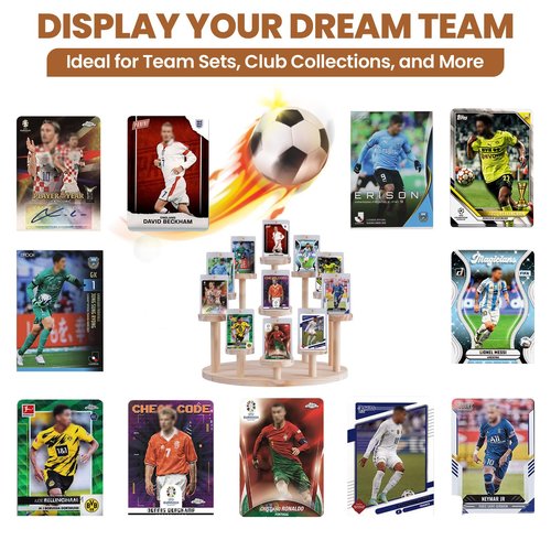 Wooden Trading Card Display Stand - PSA Graded Card Display Stand for 35pt Magnetic Cases, PSA Slabs Trading Cards and Sports Cards, Trading Sport Card Display Holder for Baseball, Basketball Cards