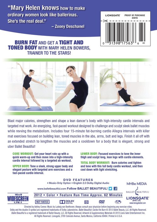 Ballet Beautiful Workout DVD 2 Pack - Sculpt & Burn Blast and Cardio Fat Burn. Mary Helen Bowers Barre Dance Inspired Fitness DVD Bundle