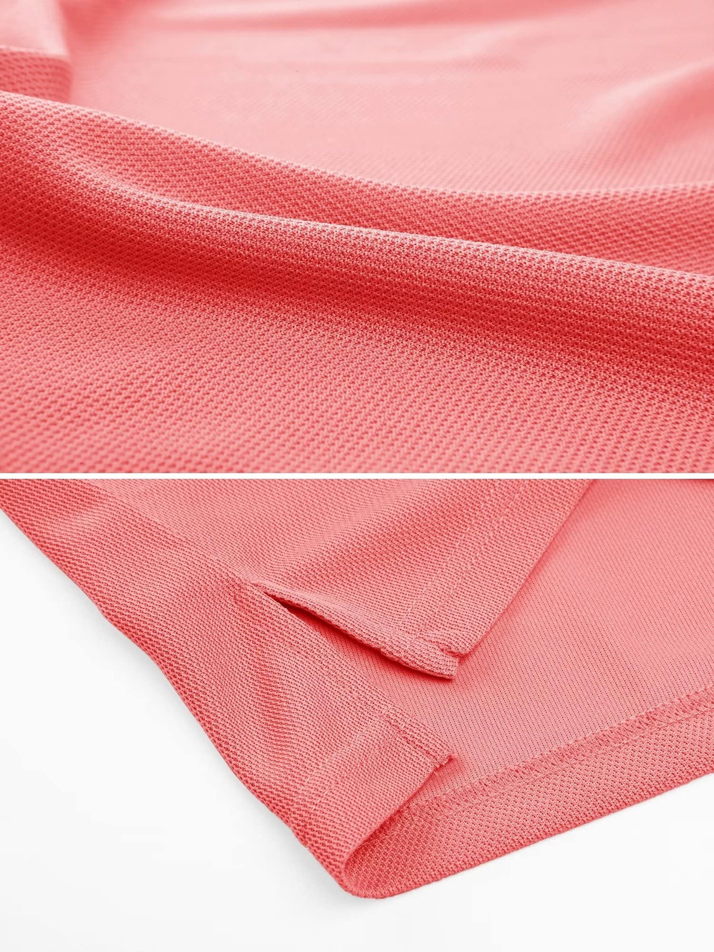 MAGCOMSEN Polo Shirts for Men Short Sleeve Quick Dry Golf Work Shirts Casual Shirt Watermelon Red L