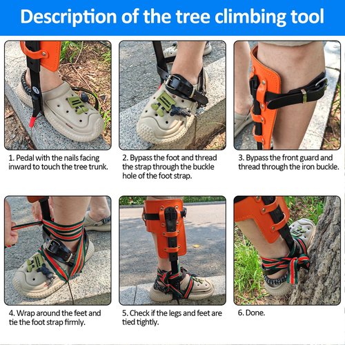 Gdsinstna Tree Climbing Spikes Set,Tree Climbing Gear, Tree Climbing Equipment for Climbers, Fruit Picking