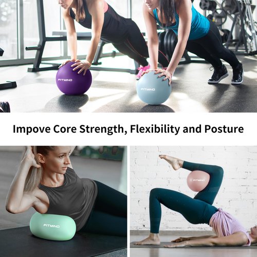 FITMIND Pilates Ball - 10 Inch Core Ball for Yoga, Stability, Fitness, Ab & Core Workout - Green