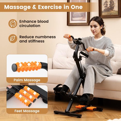 Toolsempire Pedal Exerciser Bike for Seniors, Hand Arm Leg Knee Physical Therapy Exercise Bike with Monitor, Indoor Adjustable Fitness Equipment for Rehabilitation Recovery
