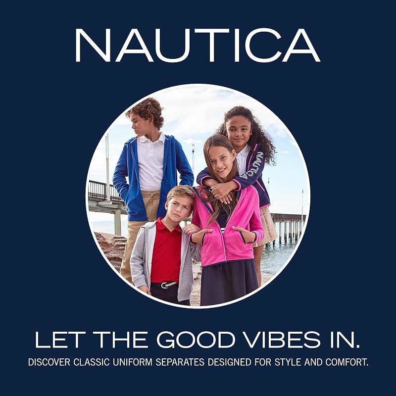 Nautica Girls Sensory-Friendly Fleece Sweatpants Grey Heather 12-14