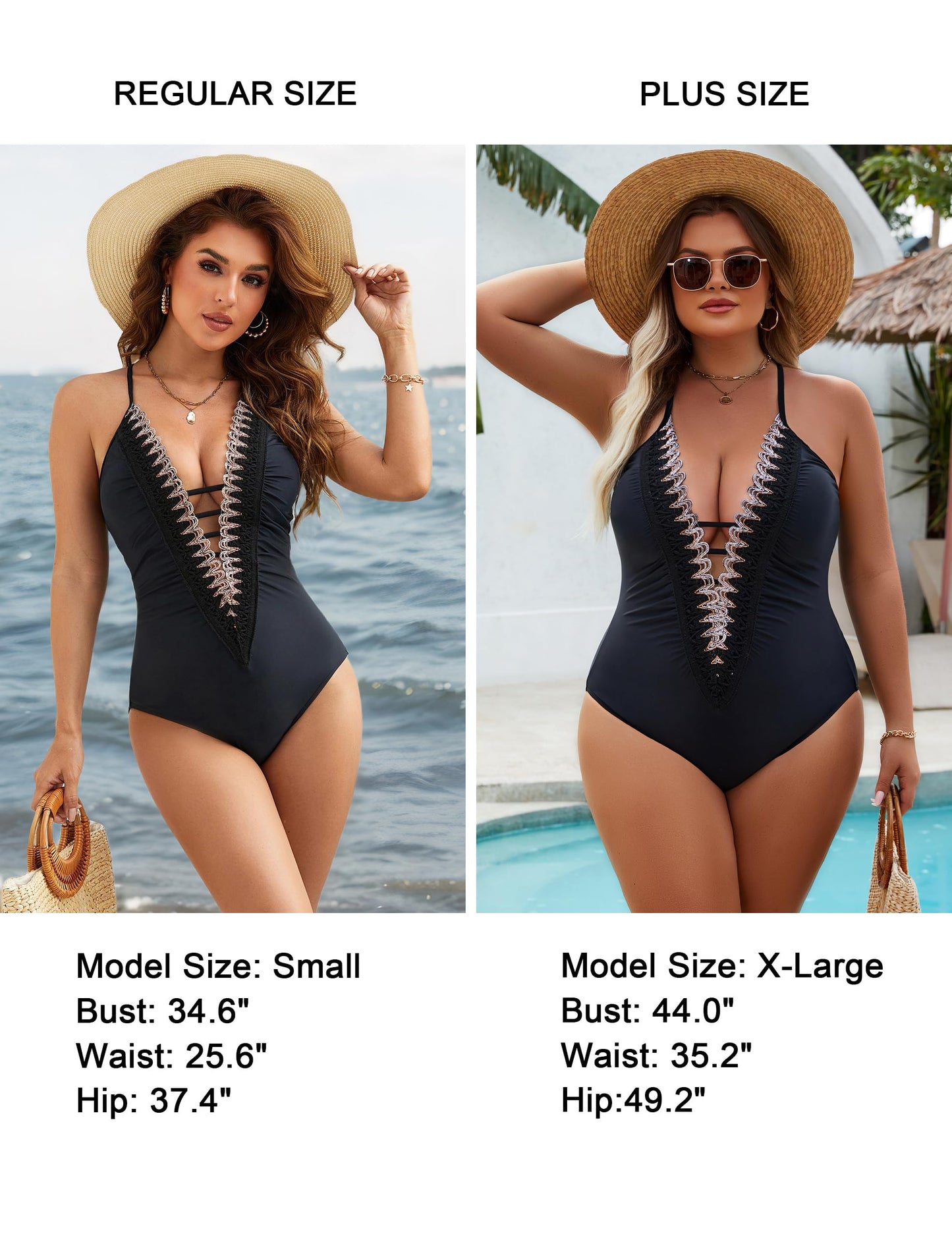 BMJL Women's Sexy One Piece Swimsuit Ruched Tummy Control Bathing Suit Plunge Color Block Swimwear 2026(L,Black)