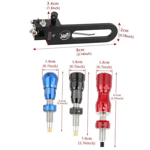 SHARROW Archery Magnetic Arrow Rest and Archery Cushion Plunger Pressure Button Adjustable RH for Recurve Bow (Blue)