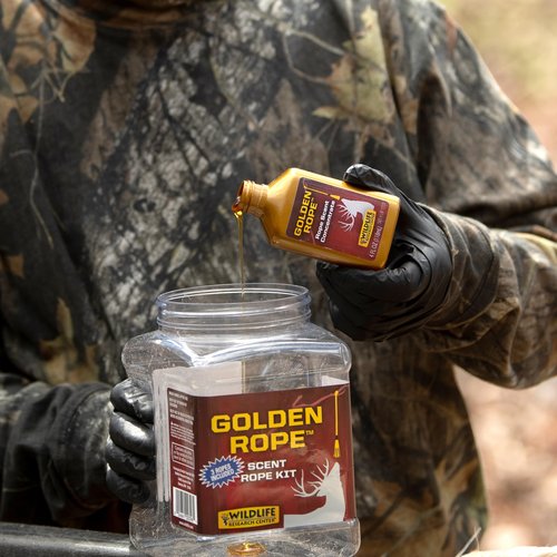 Wildlife Research Center Golden Rope Scent Rope Concentrate – Hunting Scent for Existing Golden Rope or Any Rope Scrape Setup – Get The Attention of Deer and Keep Them Coming Back – 4 FL OZ