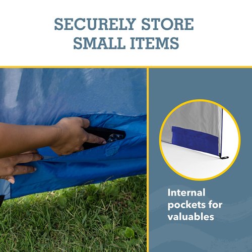 Sport-Brella Super-Brella SPF 50+ Sun and Rain Canopy Umbrella for Camping, Beach and Sports Events (8-Foot, Blue)