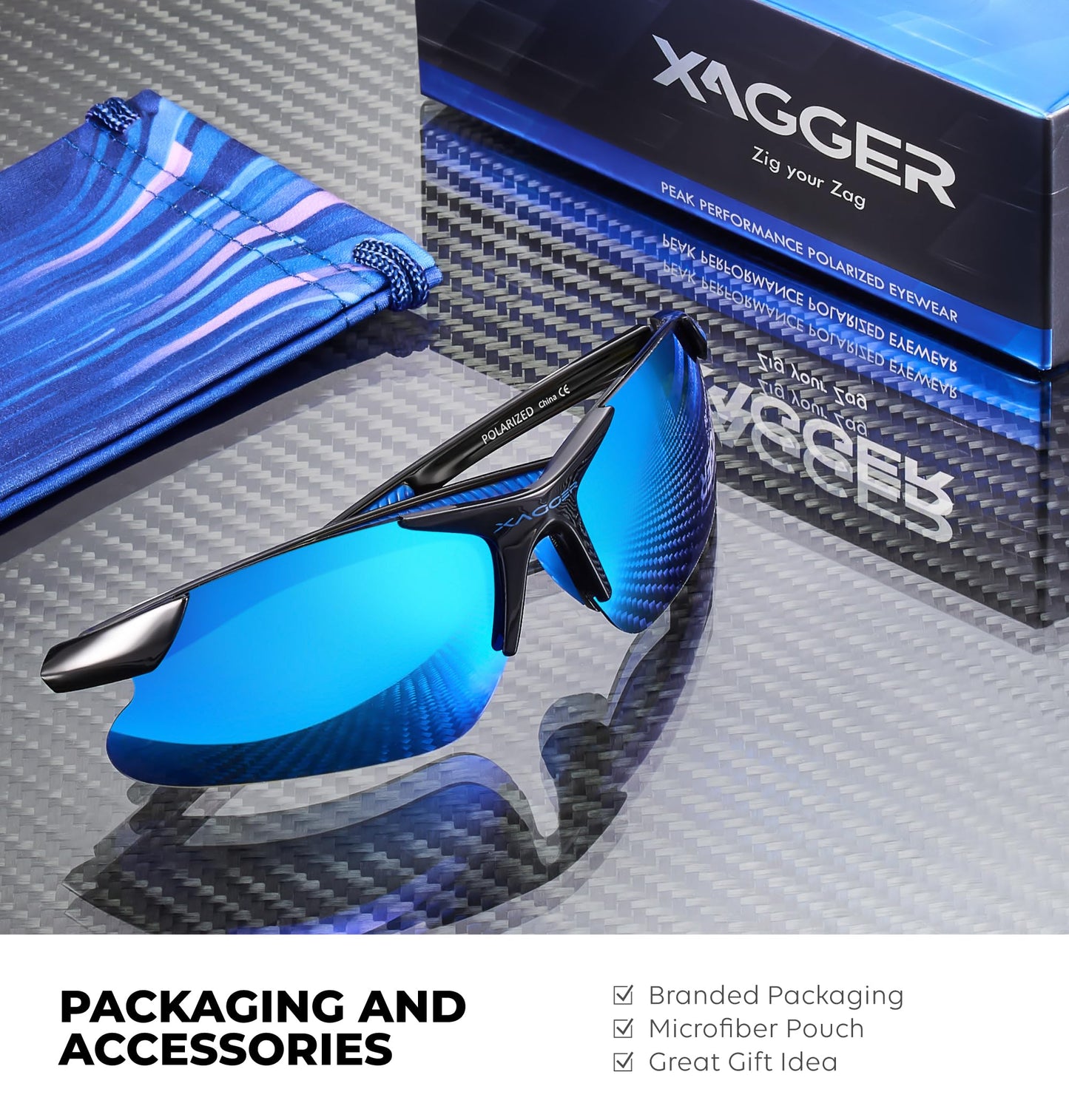 Xagger Kids Youth Polarized Sports Sunglasses for Boys Girls Baseball Softball Glasses TR90 Frame