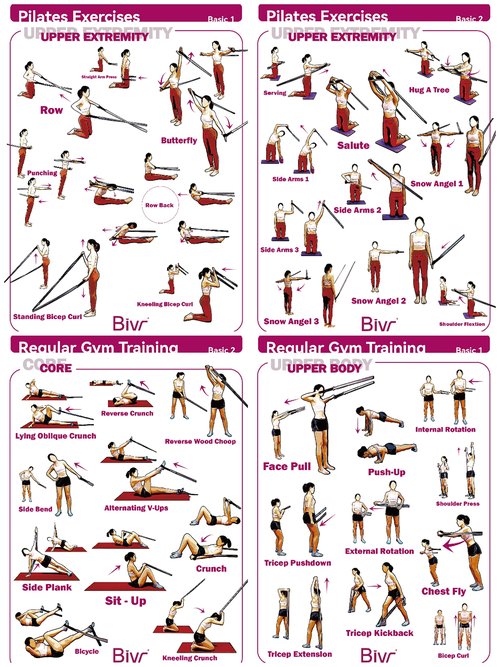 BIVR Portable Pilates Home Kit - Home Workout Equipment with Designed Pilates Loop Straps, Fabric Long Resistance Exercise Bands, Door Anchors and Aluminum Carabiners for Working Out as in Reformer