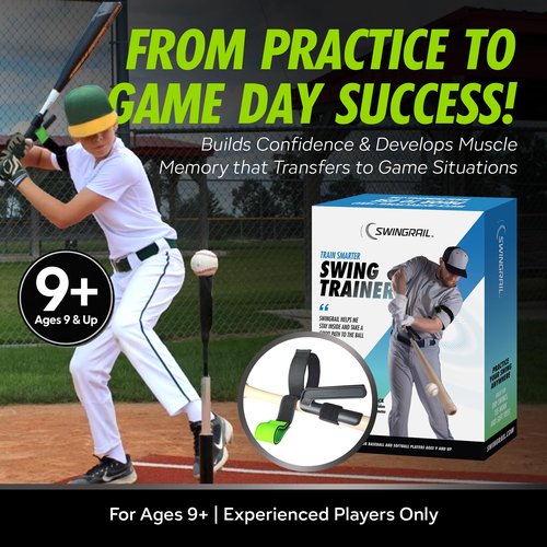 SWINGRAIL Baseball/Softball Swing Trainer Aid - Equipment for Batting and Hitting