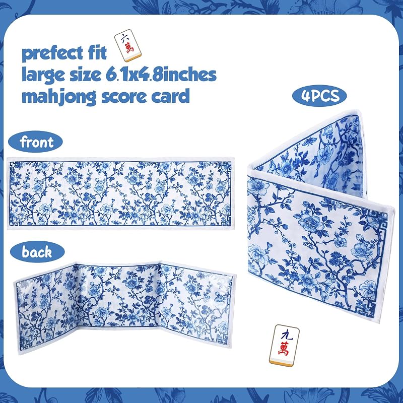 Variation of THIS listing: 4 Pack Mahjong Card Sleeve Holder for 2026 Tiles - Blue