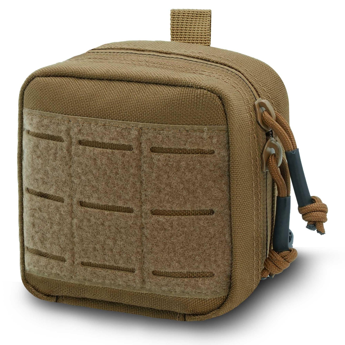 Tactical Molle Admin Panel Pouch Small, 2 Pack Utility Laser Cut EDC Tool Pouch Bag Horizontal Modular Pouches Include US Flag Patch
