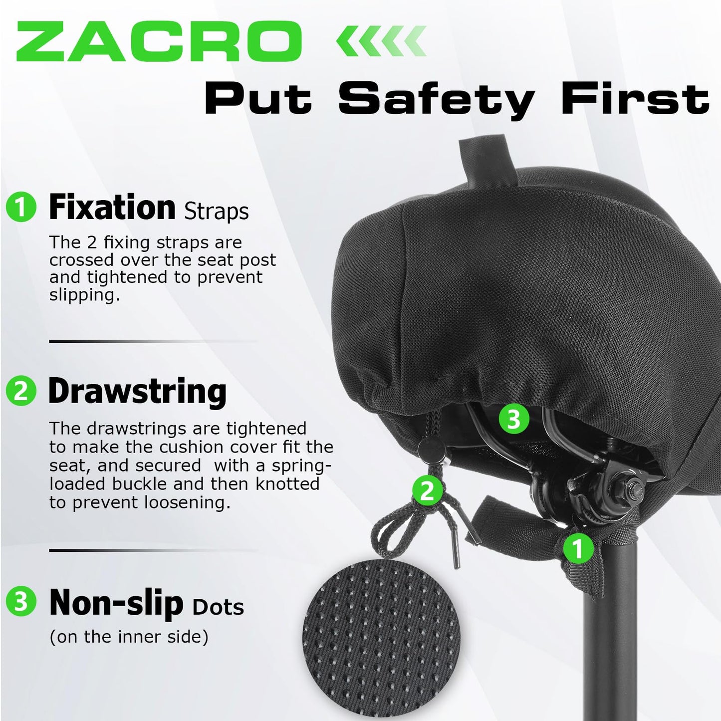 Zacro Gel Bike Seat - Extra Soft Bicycle Saddle Cushion with Water&Dust Resistant Cover
