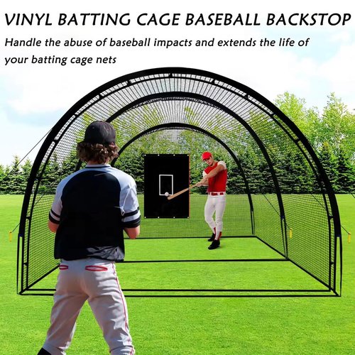 IsleWood 4'x6' Baseball Backstop 600D Oxford Fabric with Strike Zone & Catcher Visuals Portable Batting Cage Net Saver Weather-Resistant Backdrop for Pitching Practice Indoor/Outdoor Use