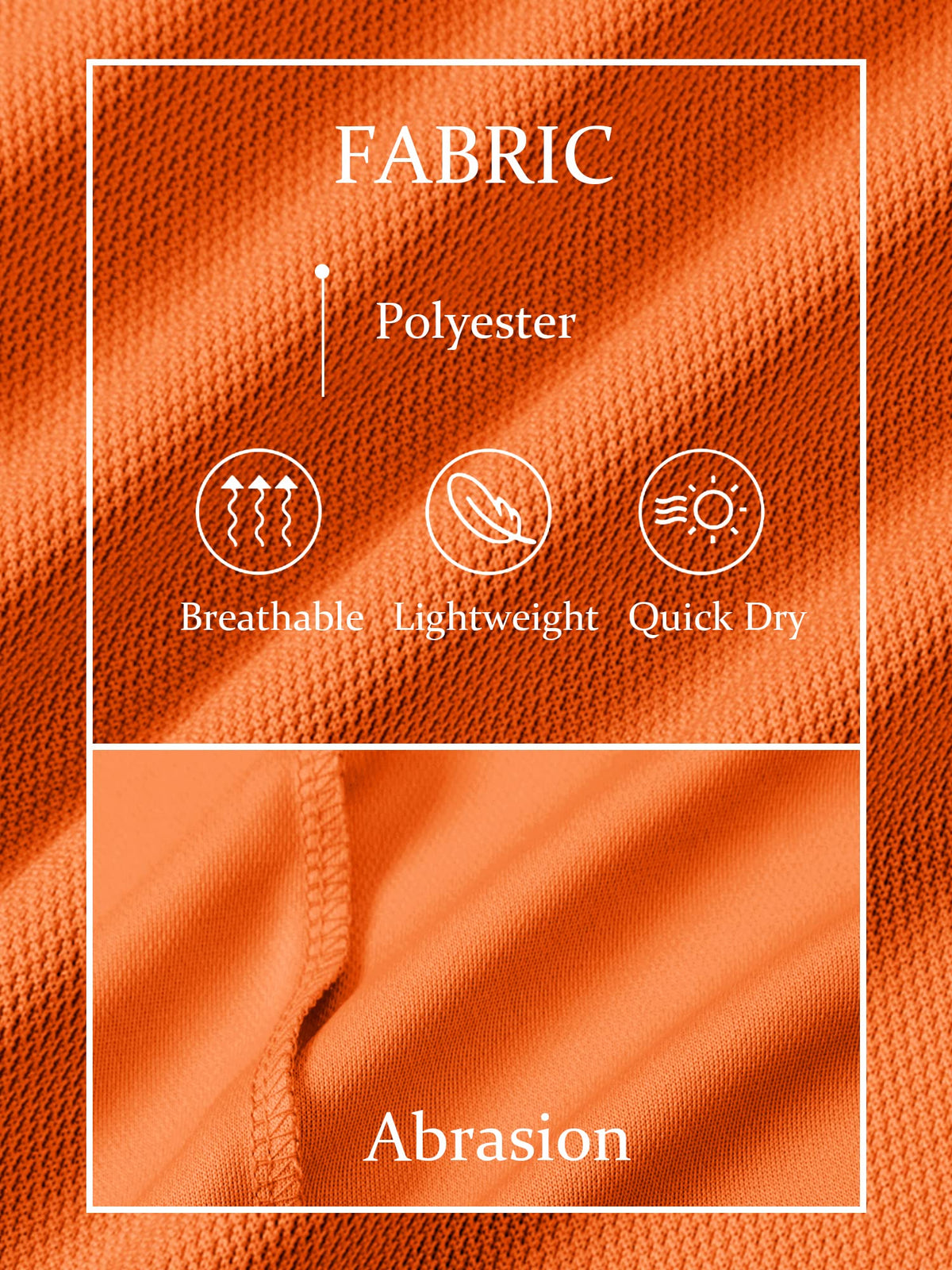 TACVASEN Mens Golf Shirt Dry Fit Mens Polo Shirts Short Sleeve Performance Golf Polos for Men with Collar Work Shirts Orange, 2XL