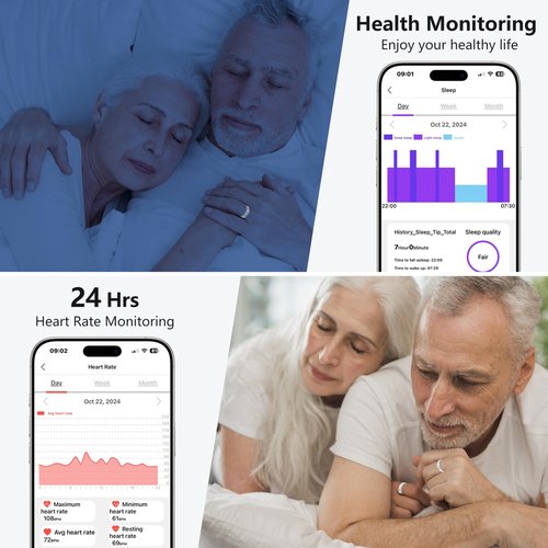 Thin Smart Ring for Fitness & Health Tracking -Pedometer,Sleep/Heart Rate/Blood Oxygen Monitor, Gesture Control / 5ATM Waterproof -No APP Subscription Compatible with Smart Phone (Silver, 9)