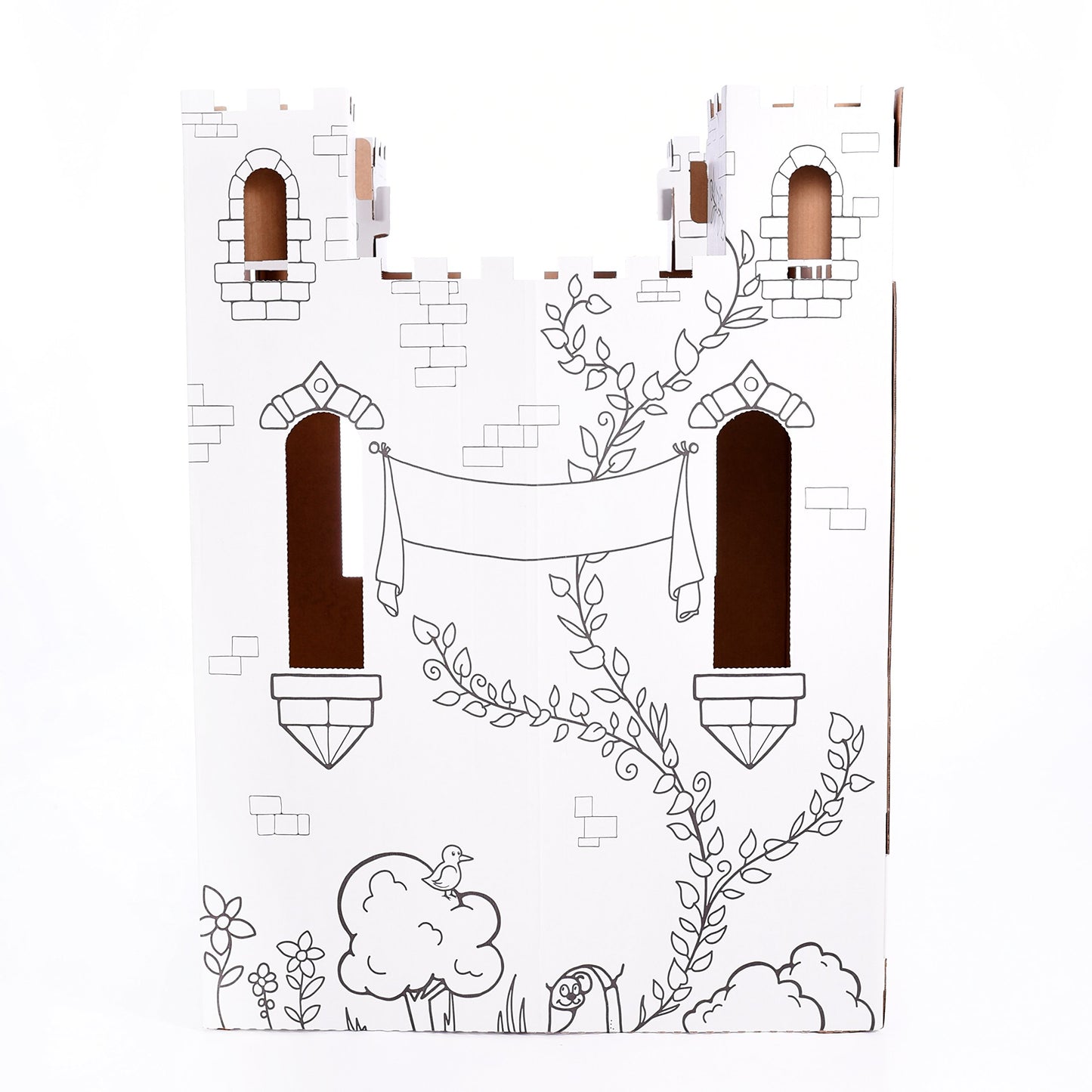 Easy Playhouse Cardboard Fairy Tale Castle - Kids Color & Draw Fort